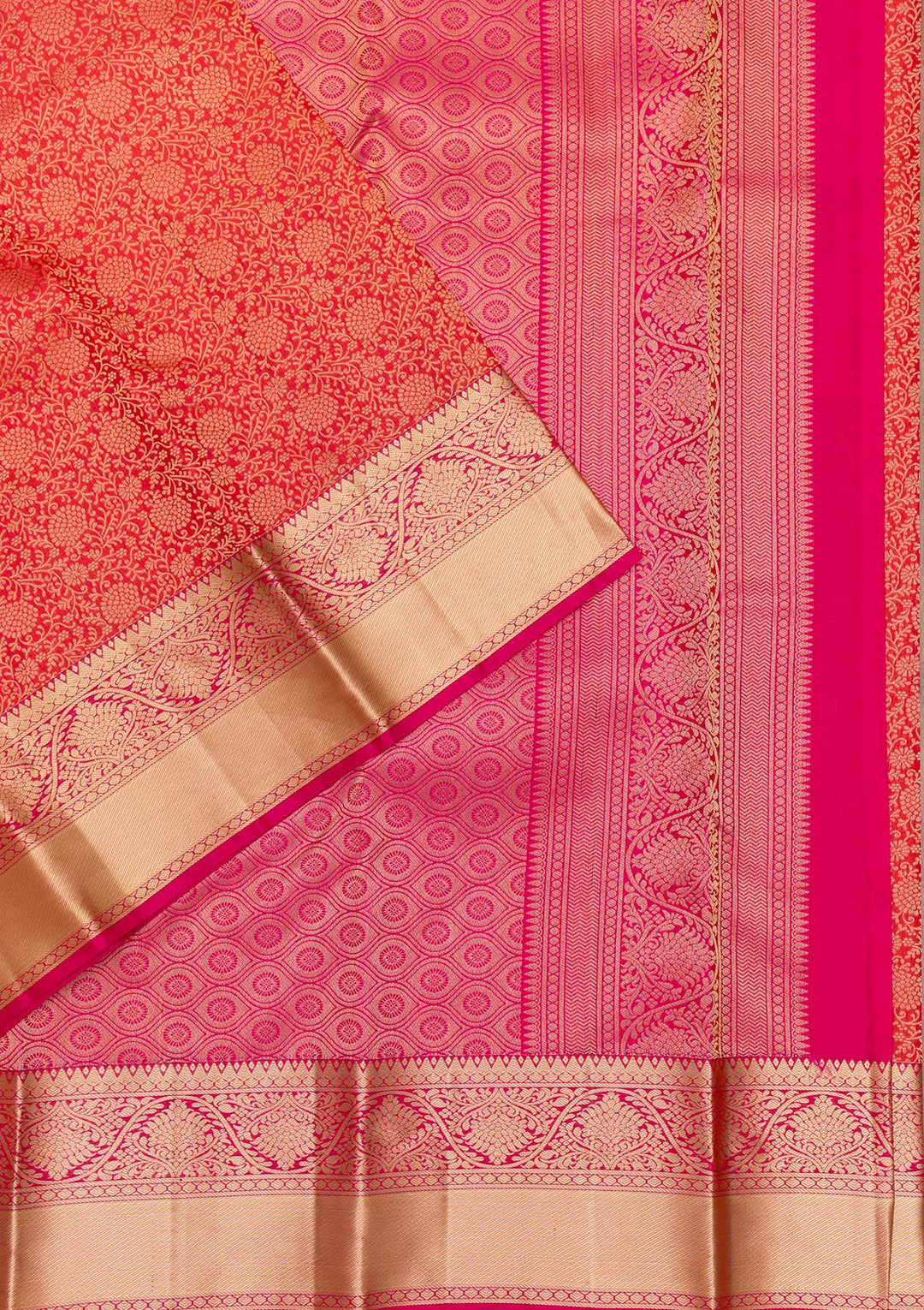 Orange Zariwork Pure Silk Saree-Koskii