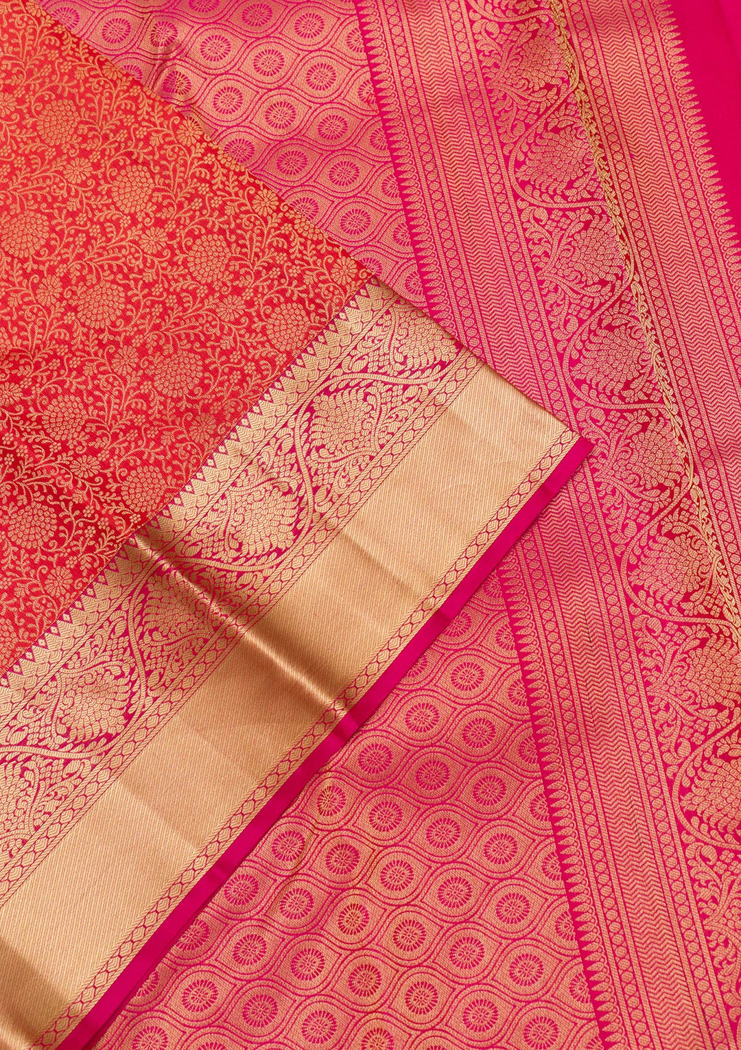 Orange Zariwork Pure Silk Saree-Koskii