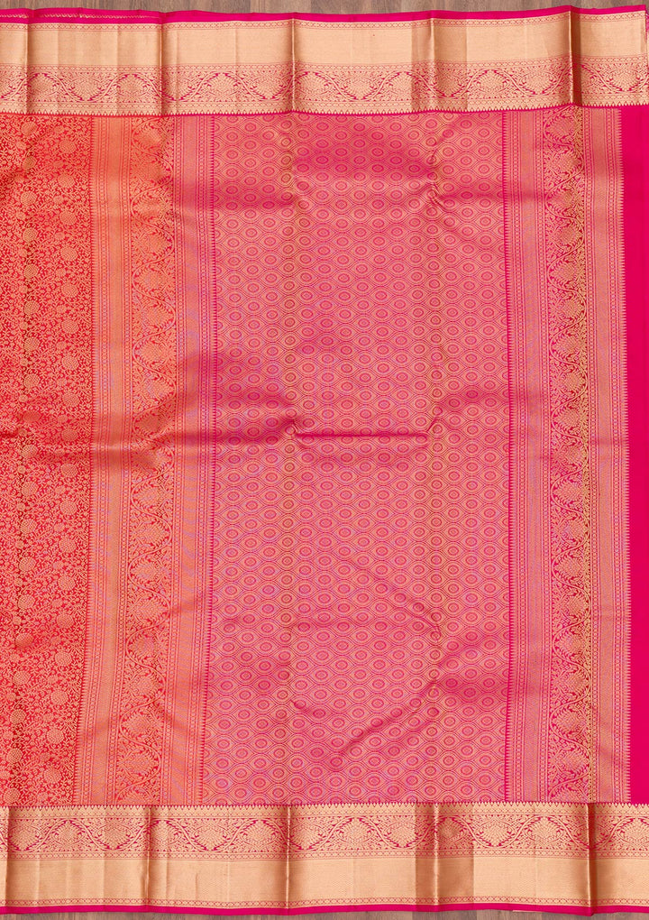 Orange Zariwork Pure Silk Saree-Koskii