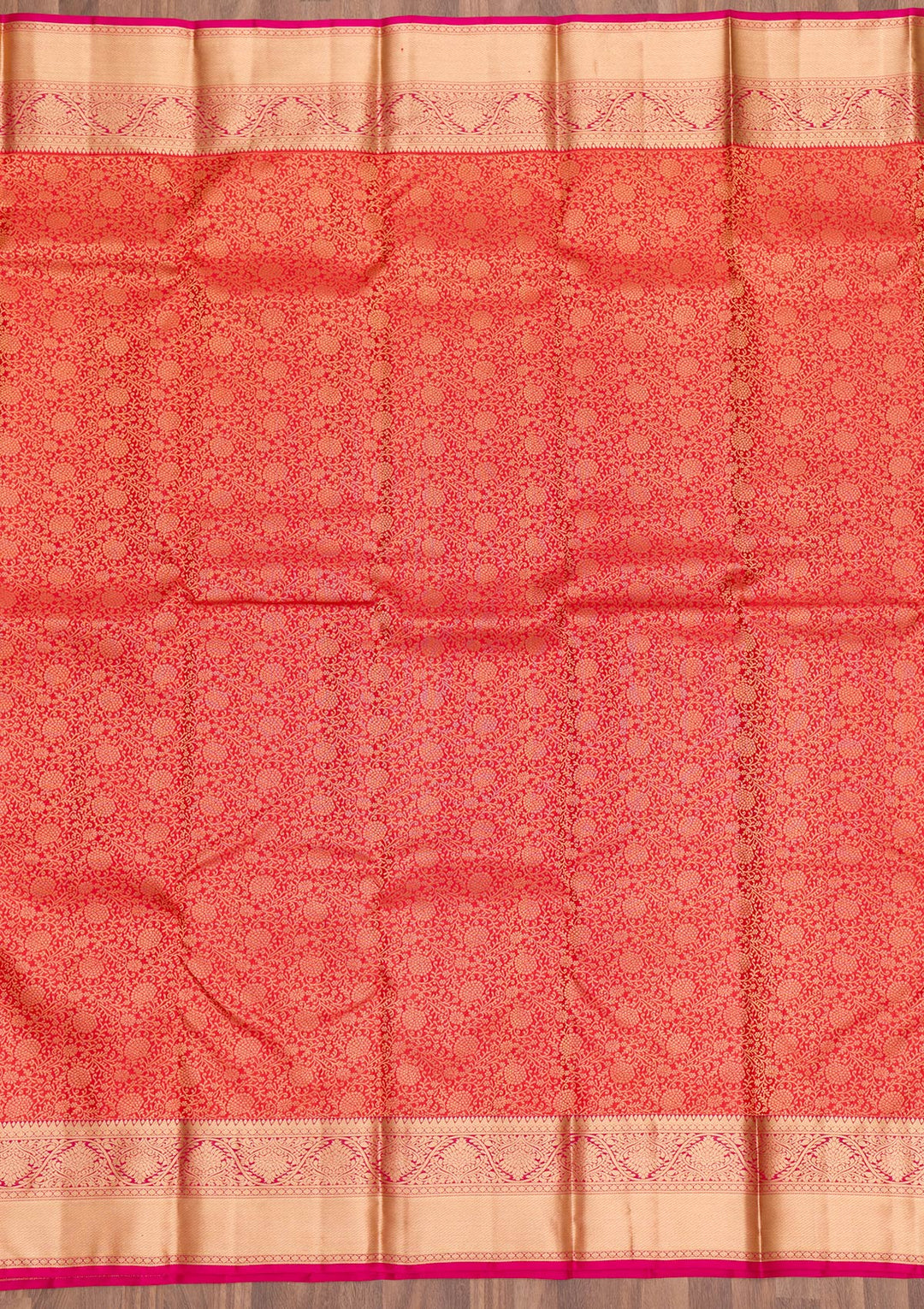 Orange Zariwork Pure Silk Saree-Koskii
