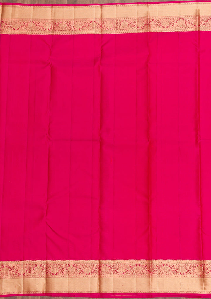 Orange Zariwork Pure Silk Saree-Koskii