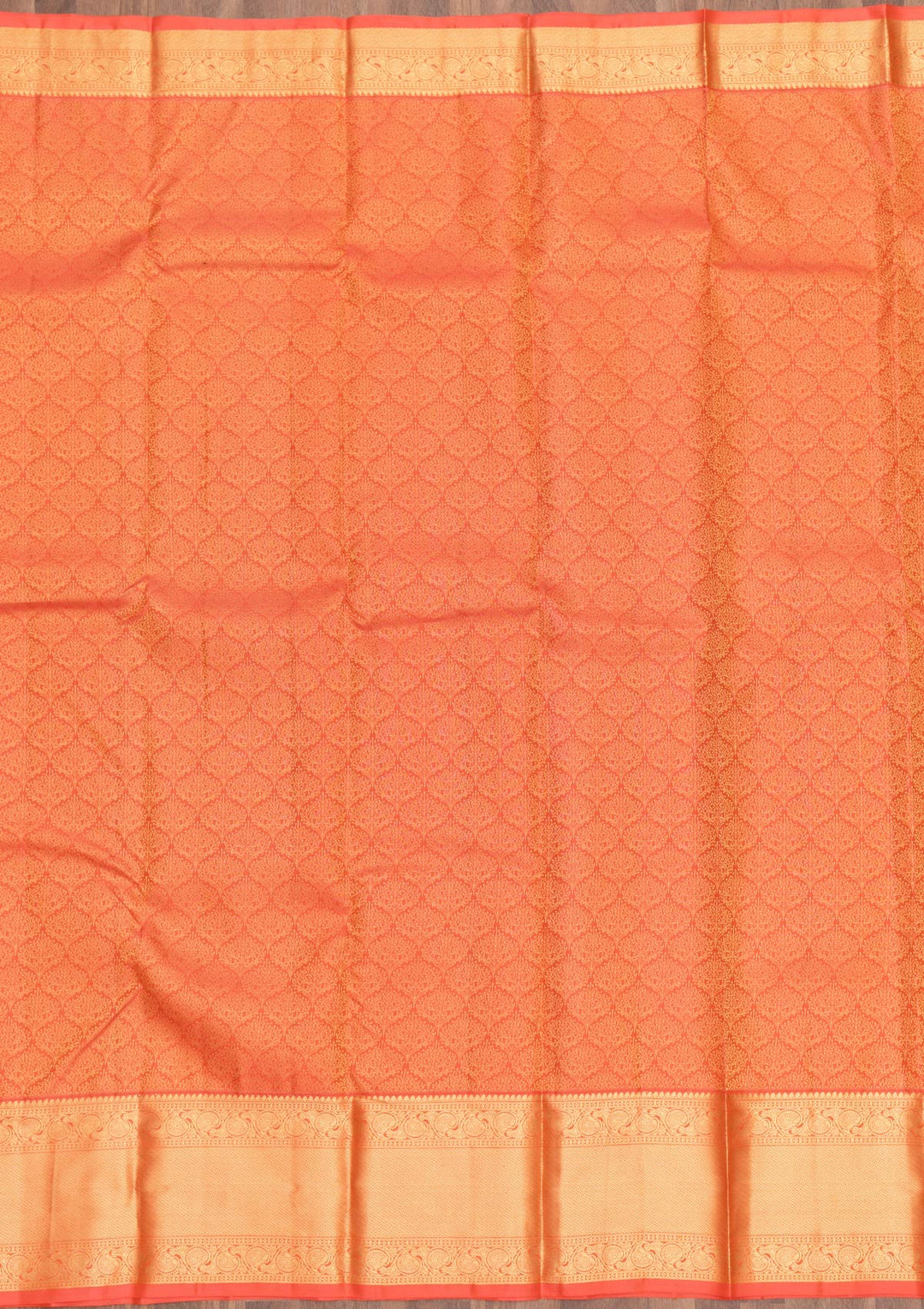 Orange Zariwork Pure Silk Saree-Koskii