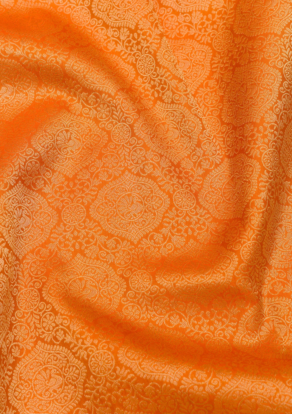 Orange Zariwork Pure Silk Saree-Koskii