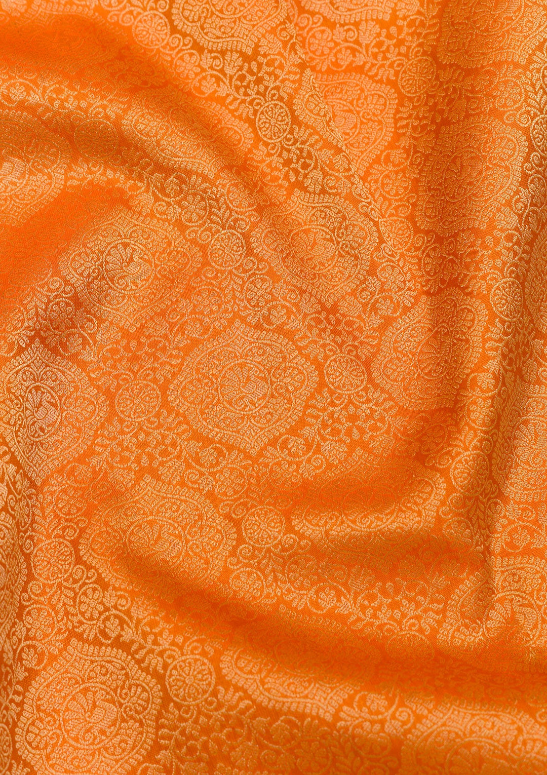 Orange Zariwork Pure Silk Saree-Koskii