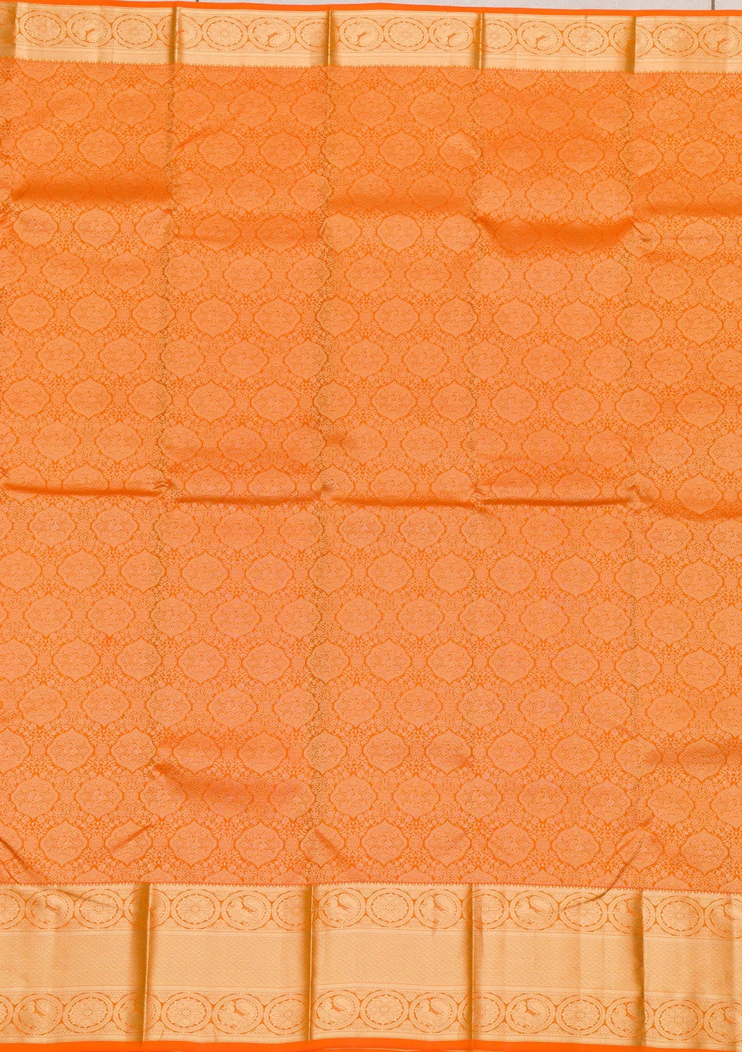 Orange Zariwork Pure Silk Saree-Koskii