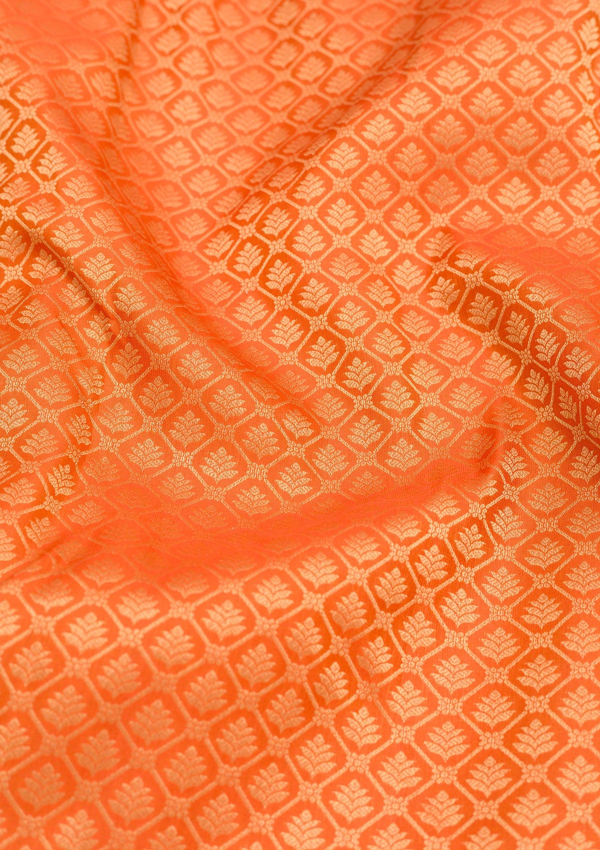 Orange Zariwork Pure Silk Saree-Koskii