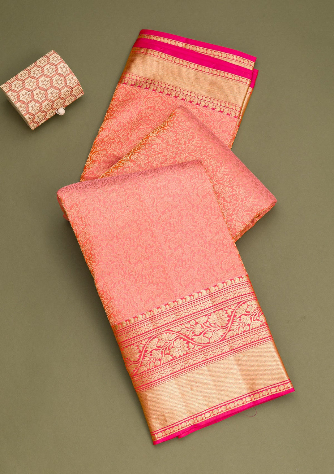 Orange Zariwork Pure Silk Saree-Koskii