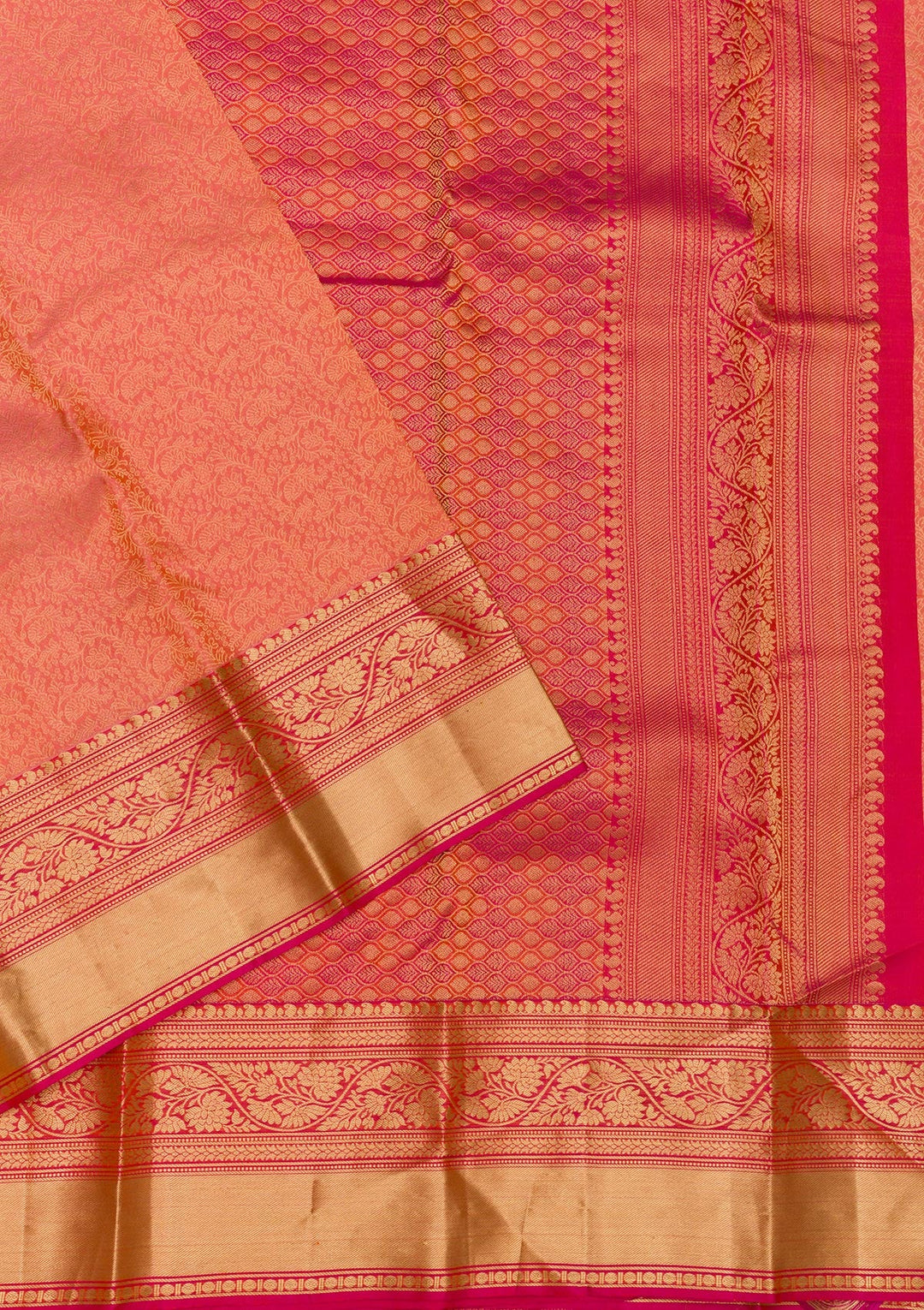 Orange Zariwork Pure Silk Saree-Koskii
