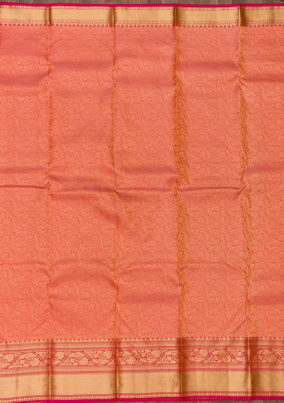 Orange Zariwork Pure Silk Saree-Koskii