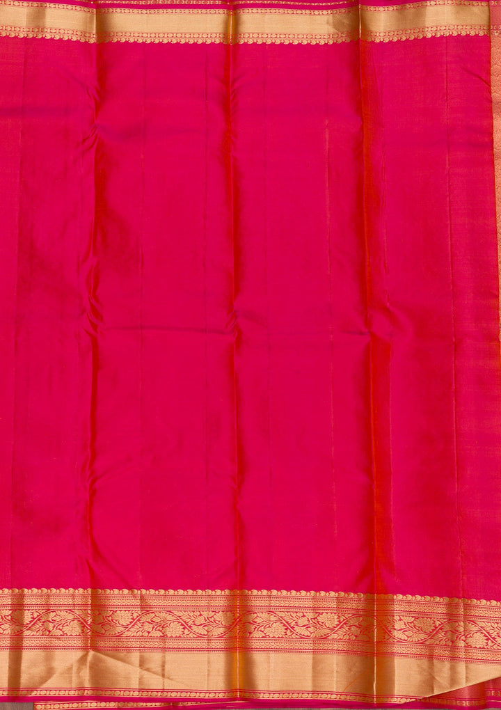 Orange Zariwork Pure Silk Saree-Koskii