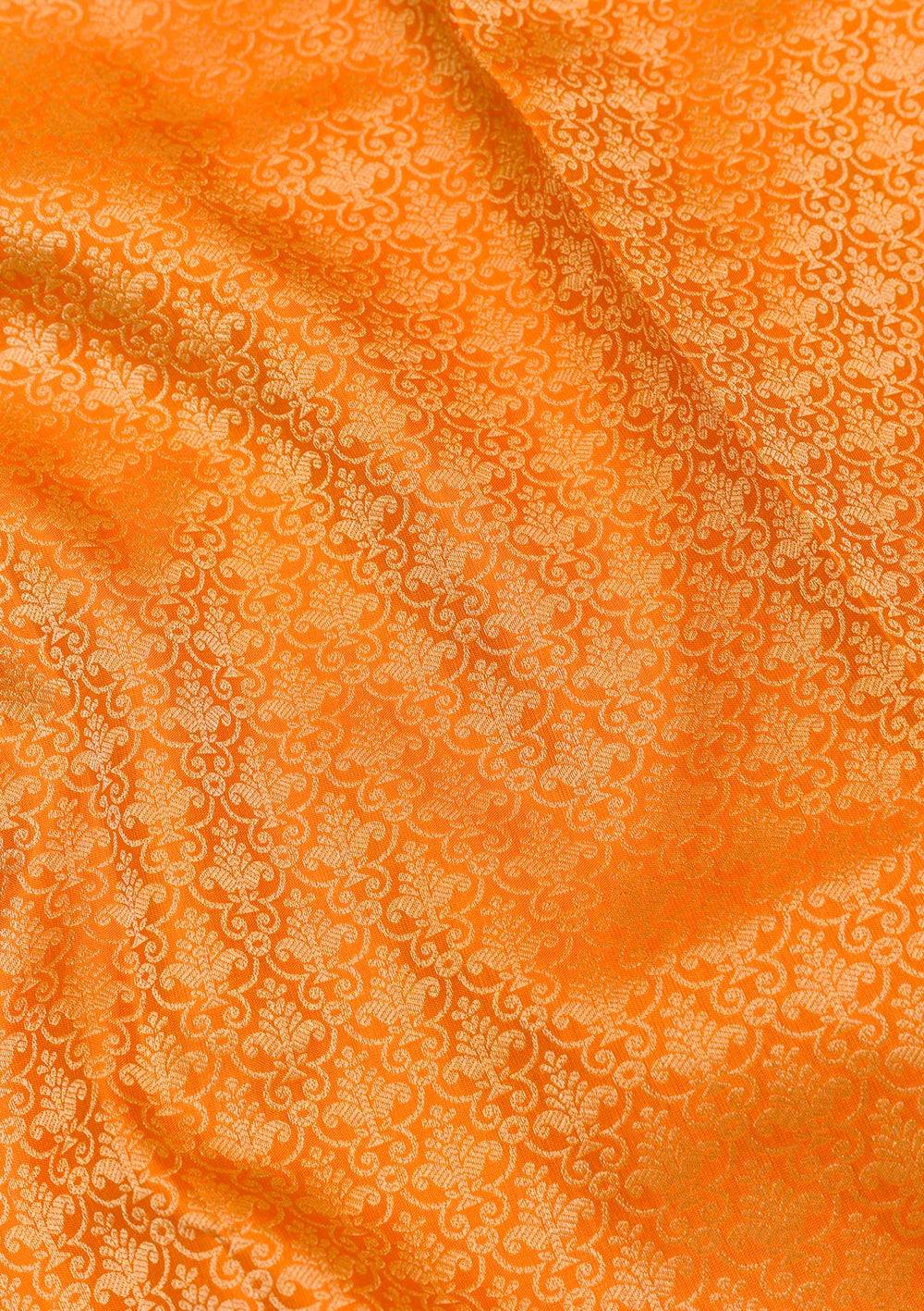 Orange Zariwork Pure Silk Saree-Koskii