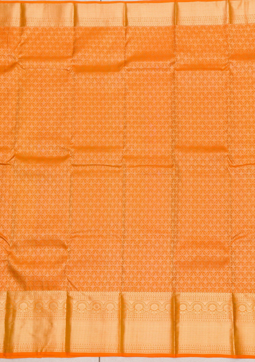 Orange Zariwork Pure Silk Saree-Koskii