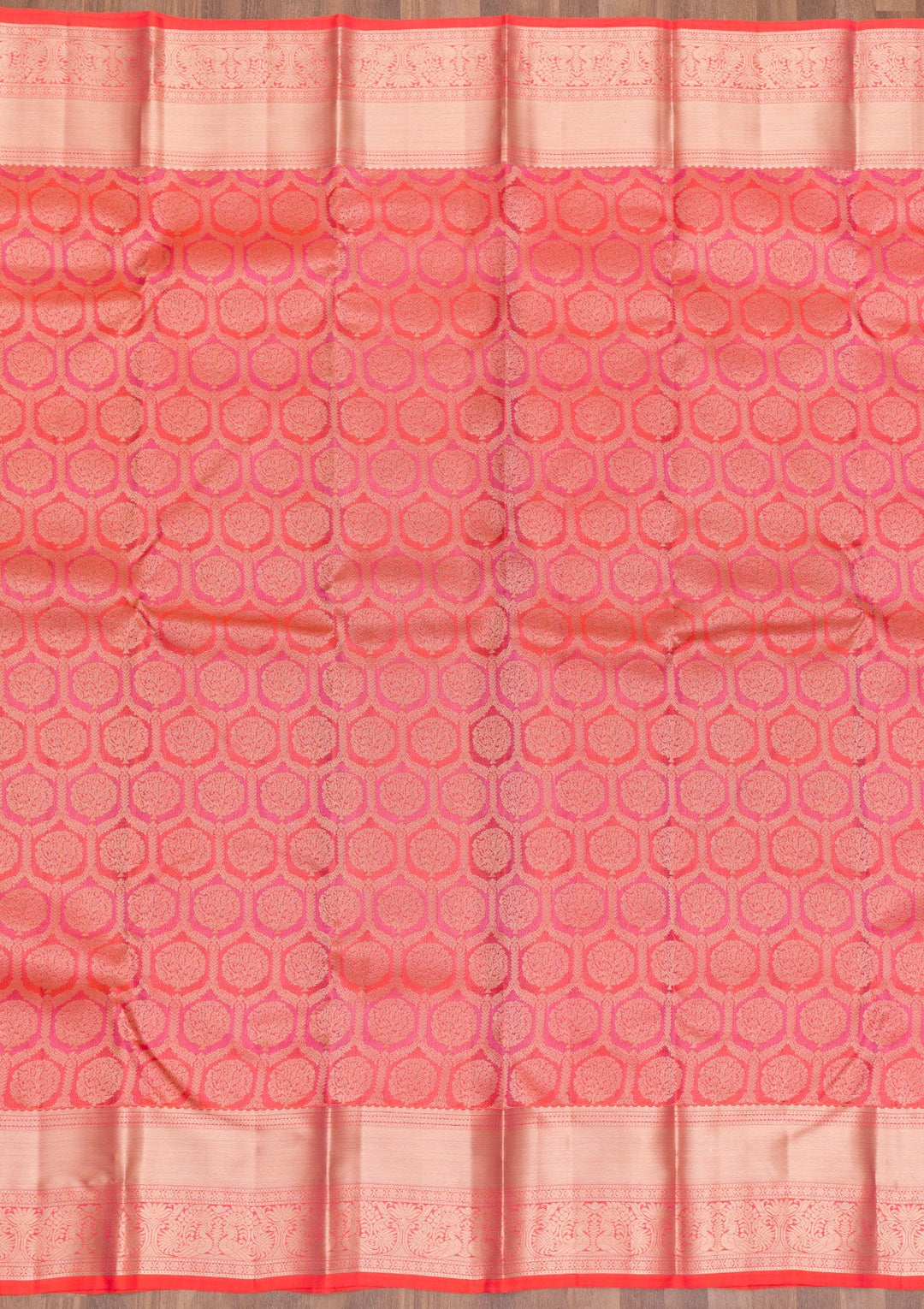 Orange Zariwork Pure Silk Saree-Koskii