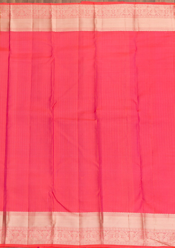 Orange Zariwork Pure Silk Saree-Koskii