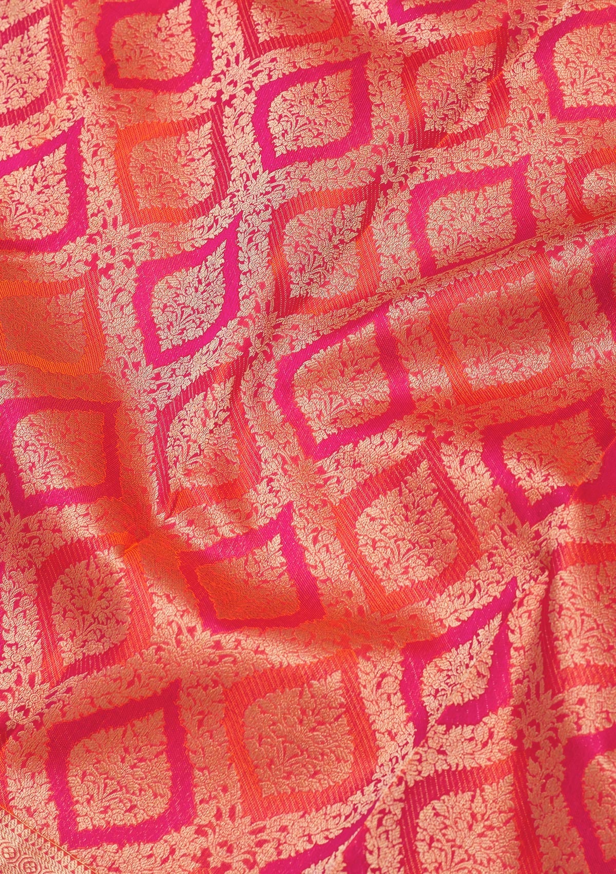 Orange Zariwork Pure Silk Saree-Koskii