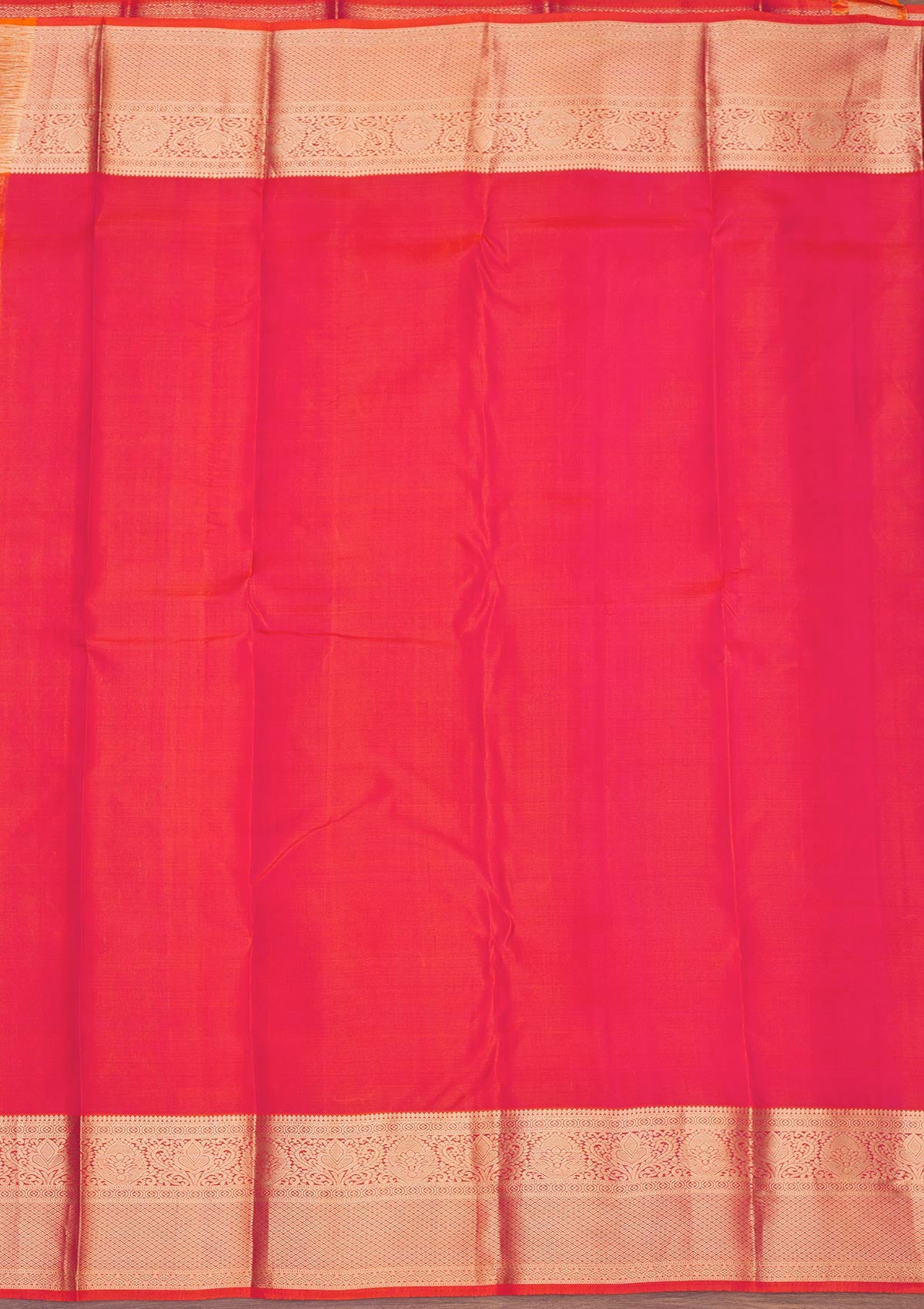 Orange Zariwork Pure Silk Saree-Koskii