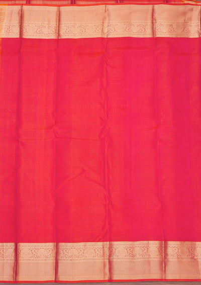 Orange Zariwork Pure Silk Saree-Koskii