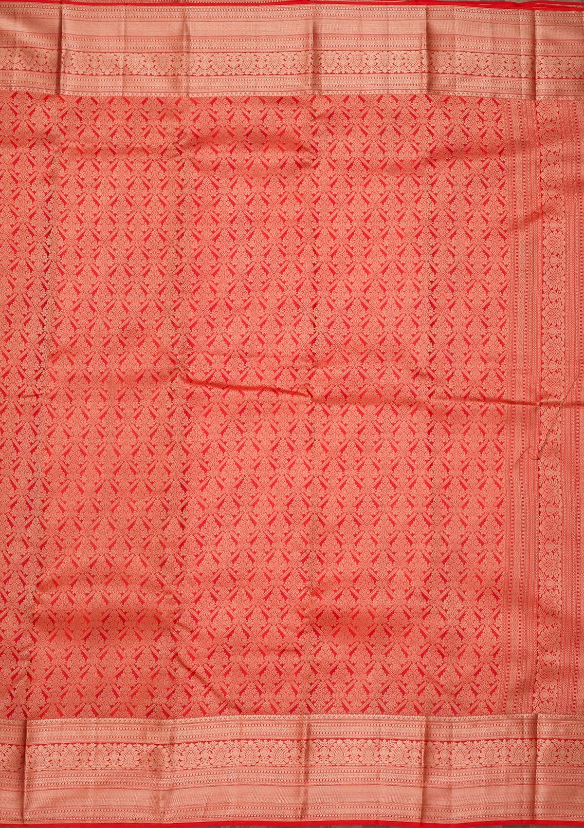 Orange Zariwork Pure Silk Saree-Koskii