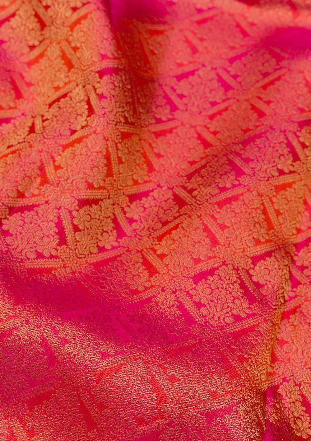 Orange Zariwork Pure Silk Saree-Koskii