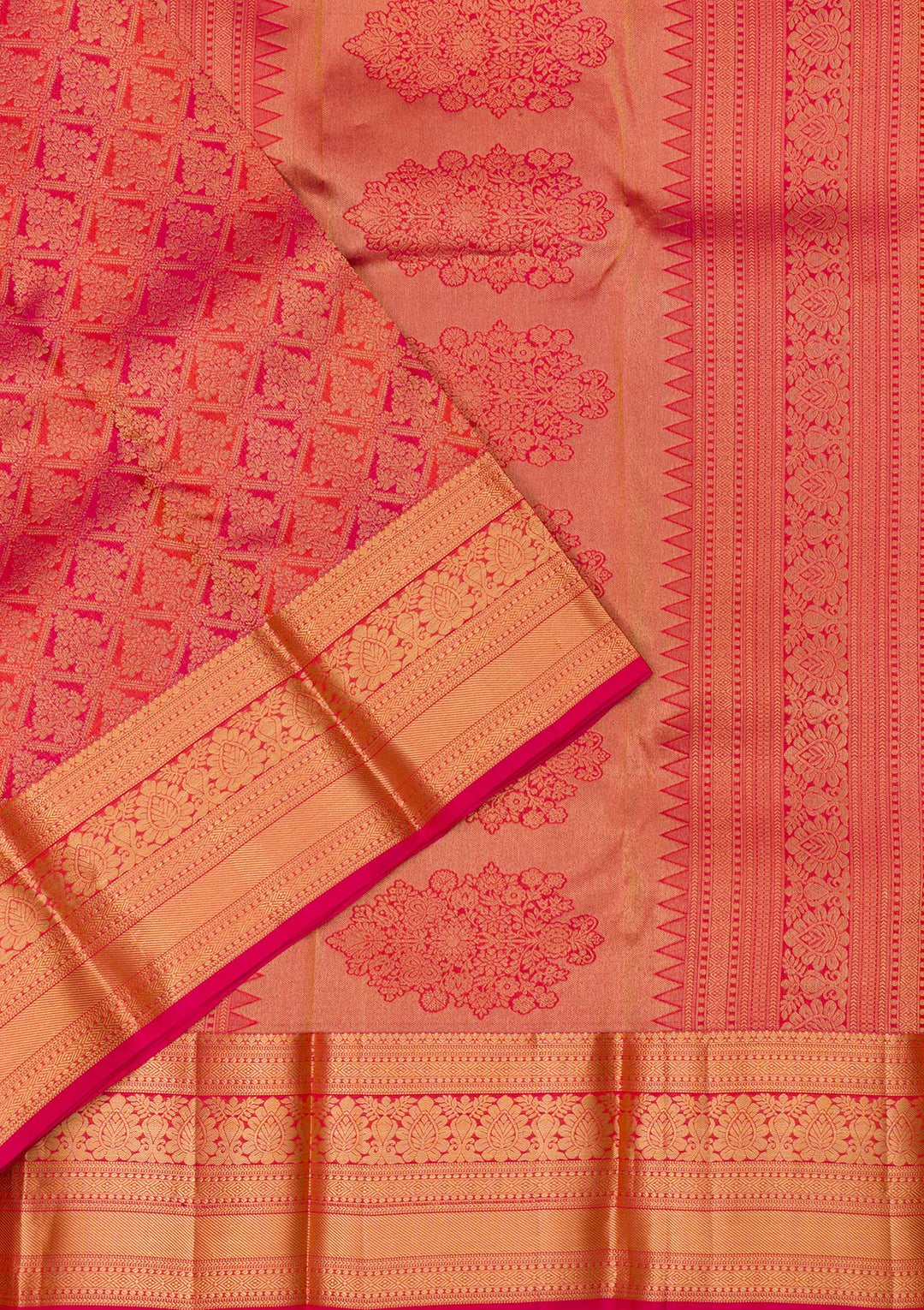 Orange Zariwork Pure Silk Saree-Koskii