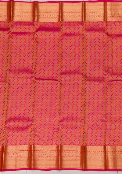 Orange Zariwork Pure Silk Saree-Koskii