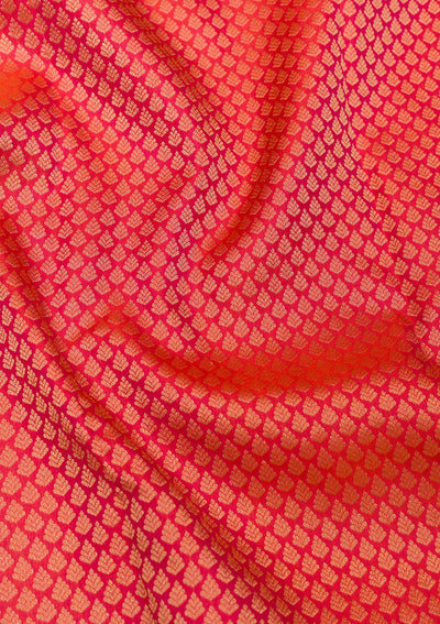Orange Zariwork Pure Silk Saree-Koskii