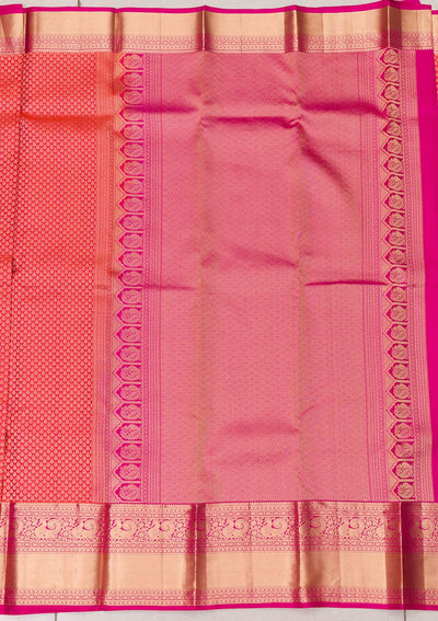 Orange Zariwork Pure Silk Saree-Koskii