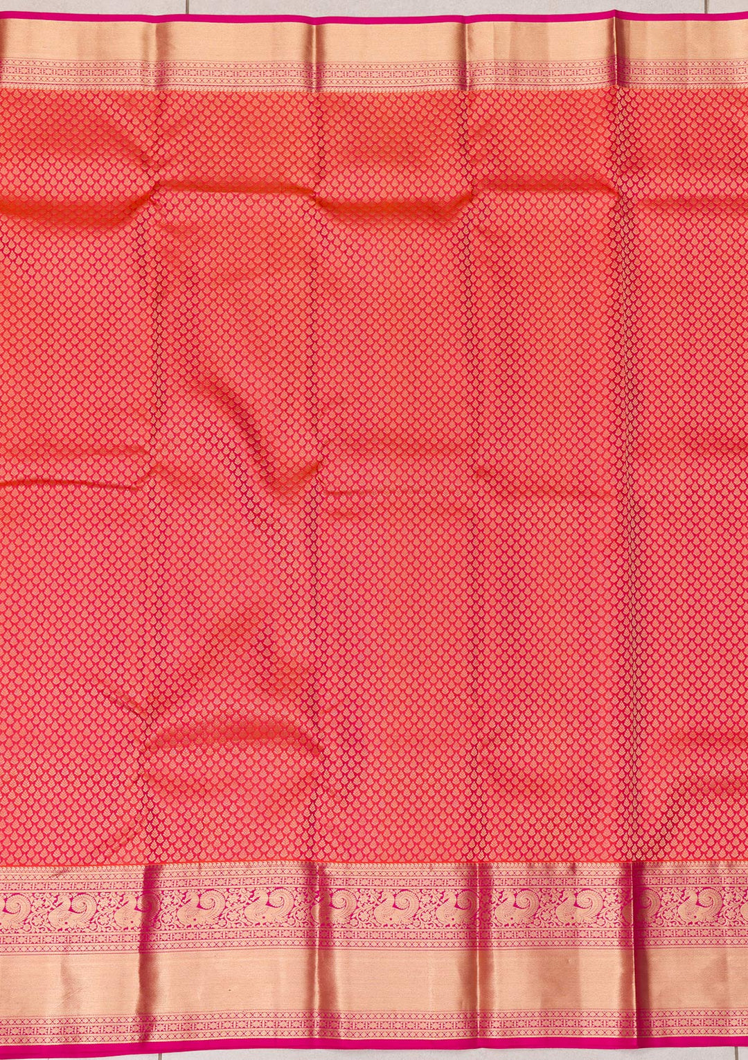 Orange Zariwork Pure Silk Saree-Koskii
