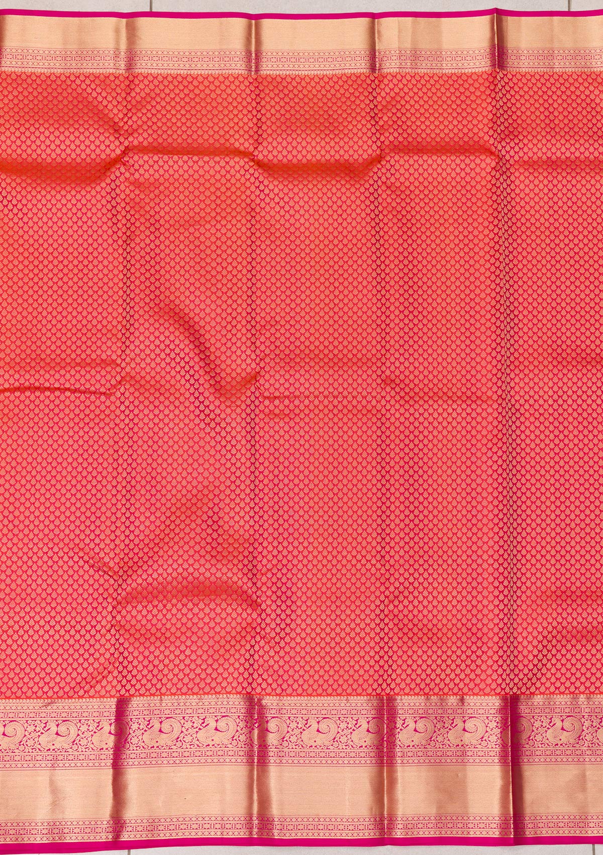 Orange Zariwork Pure Silk Saree-Koskii