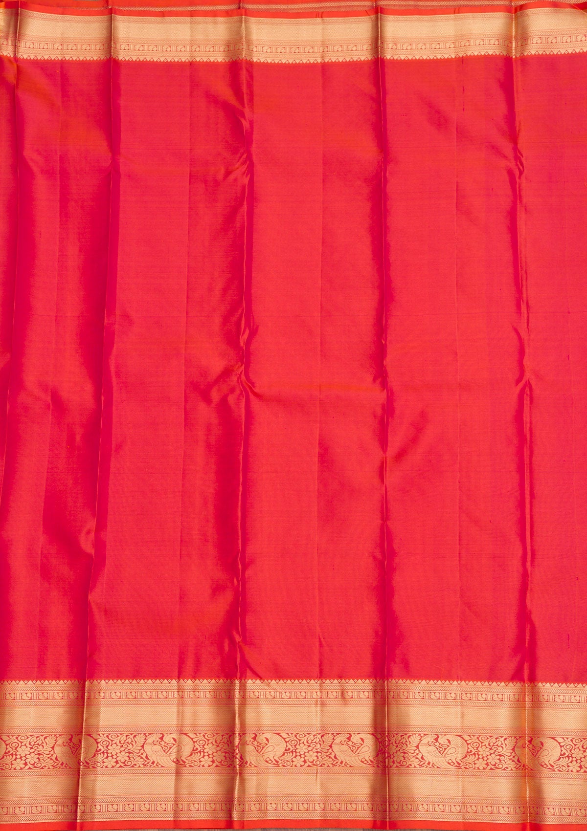 Orange Zariwork Pure Silk Saree-Koskii