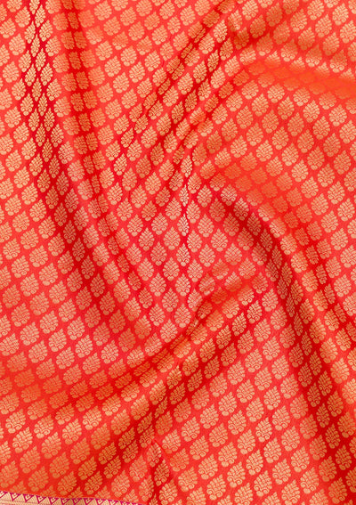 Orange Zariwork Pure Silk Saree-Koskii