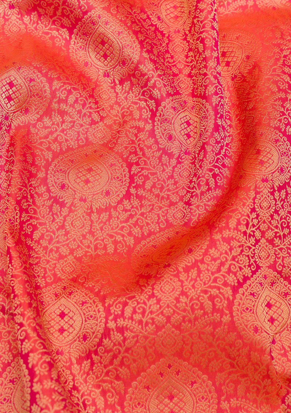 Orange Zariwork Pure Silk Saree-Koskii