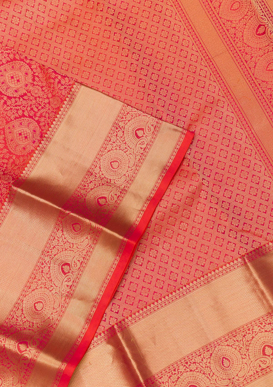 Orange Zariwork Pure Silk Saree-Koskii