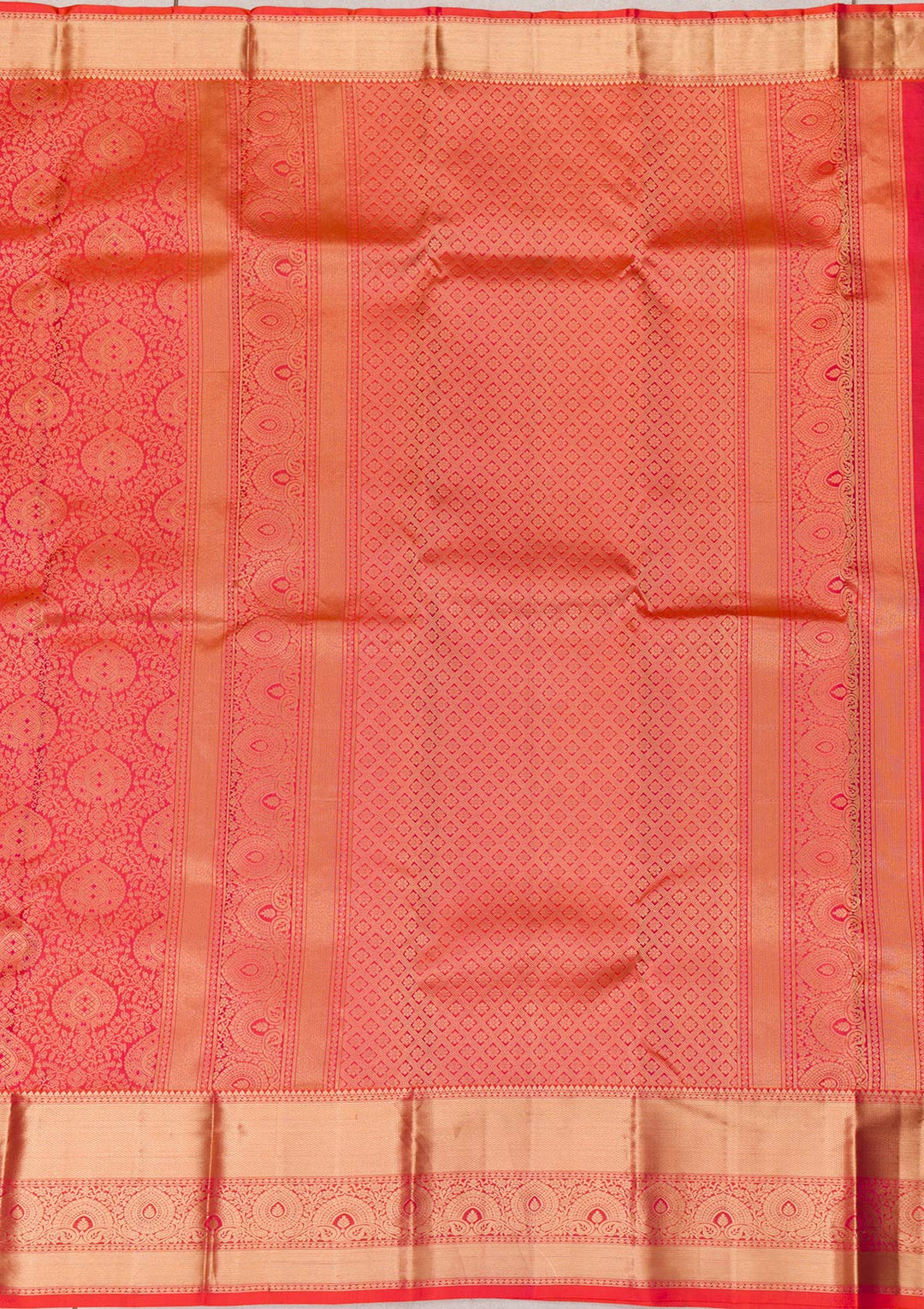 Orange Zariwork Pure Silk Saree-Koskii