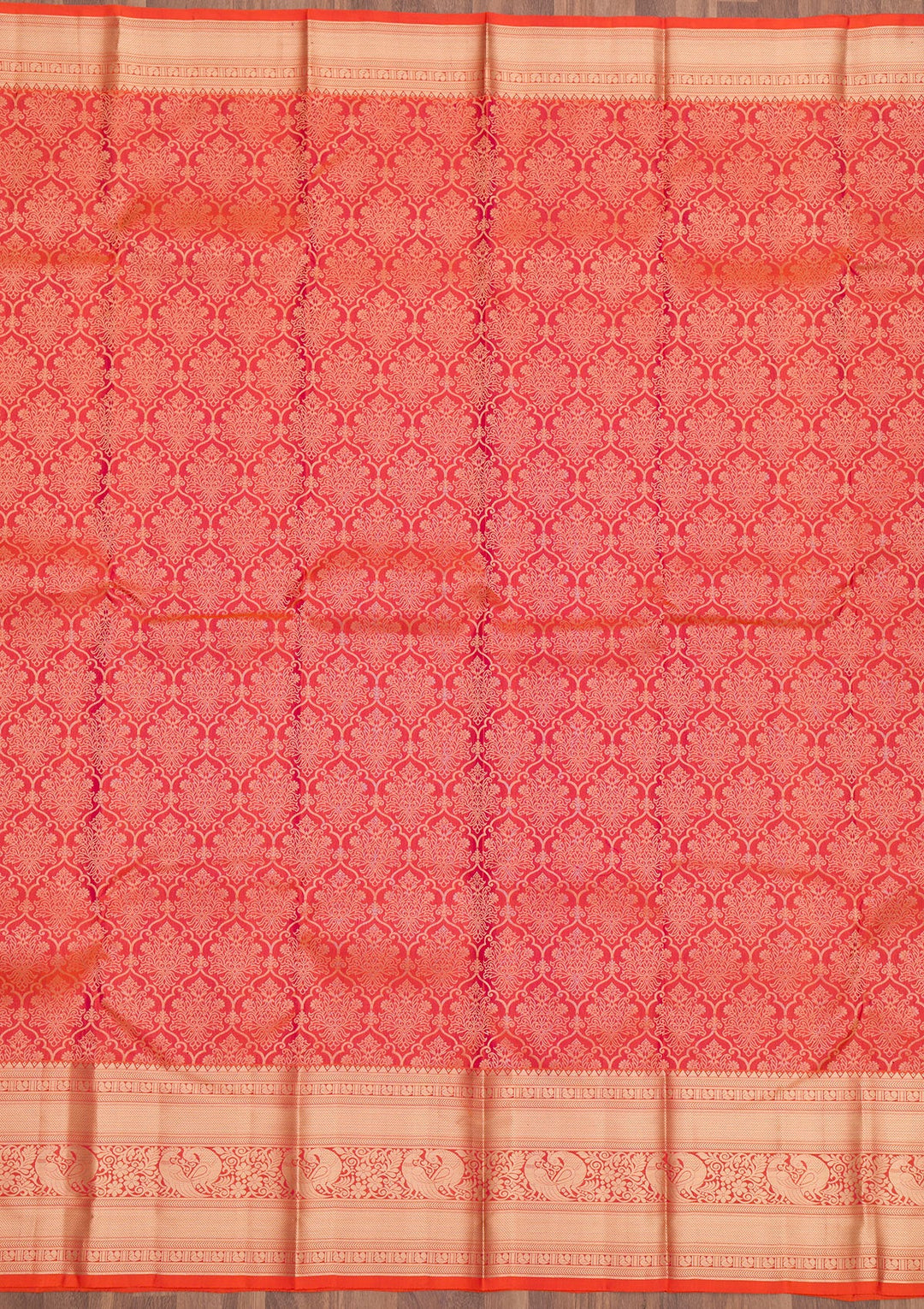 Orange Zariwork Pure Silk Saree-Koskii