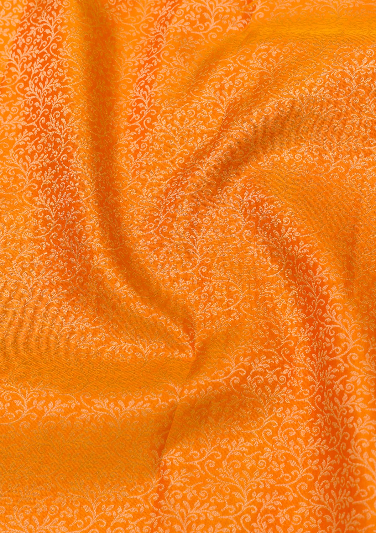 Orange Zariwork Pure Silk Saree-Koskii