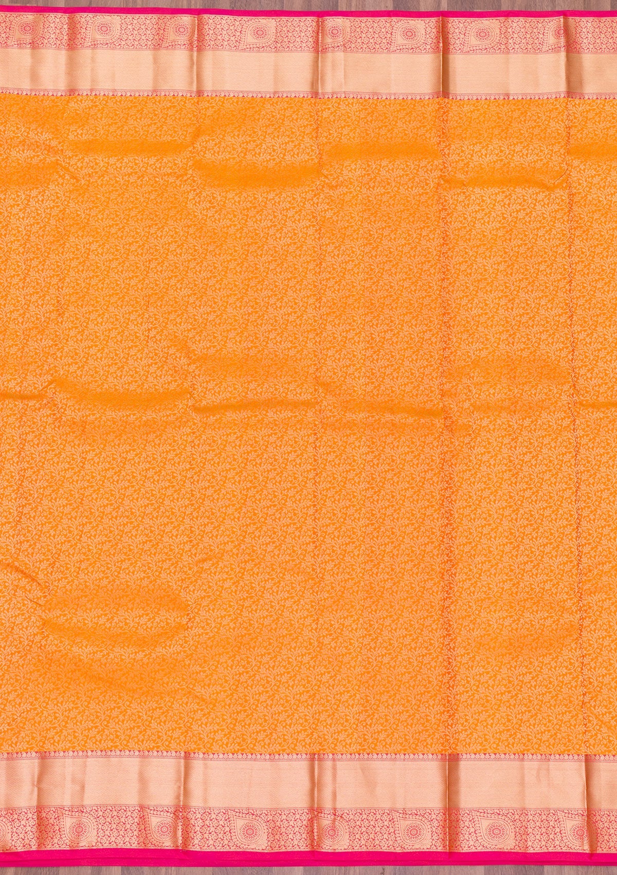 Orange Zariwork Pure Silk Saree-Koskii