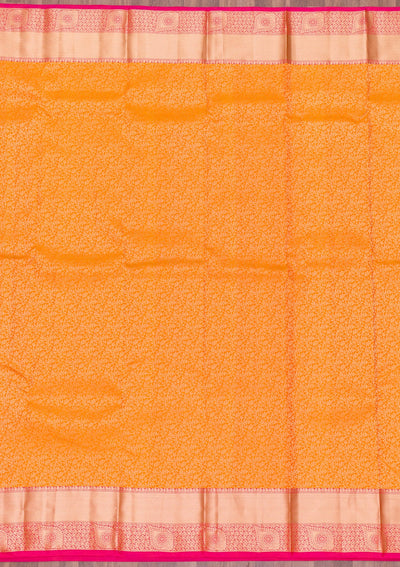Orange Zariwork Pure Silk Saree-Koskii