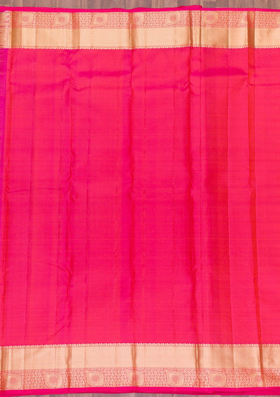 Orange Zariwork Pure Silk Saree-Koskii