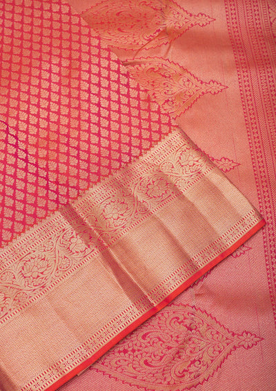 Orange Zariwork Pure Silk Saree