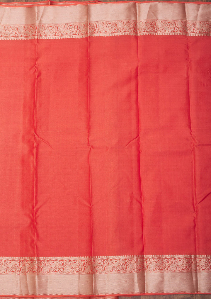 Orange Zariwork Pure Silk Saree