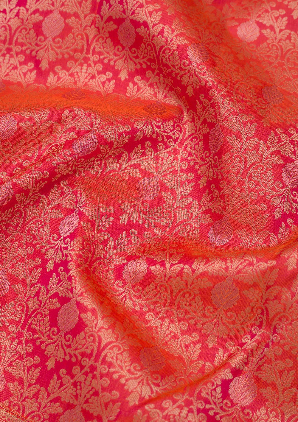 Orange Zariwork Pure Silk Saree-Koskii