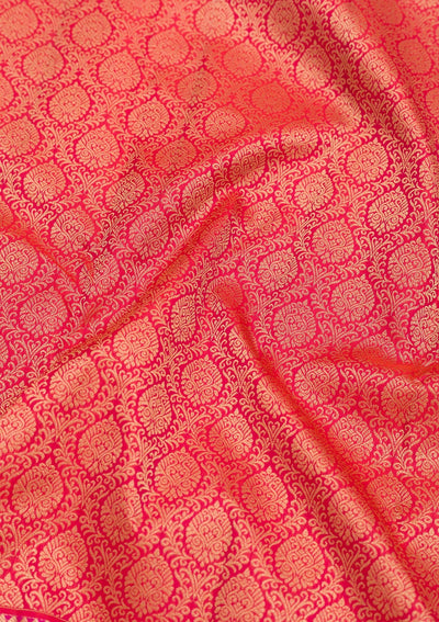 Orange Zariwork Pure Silk Saree-Koskii