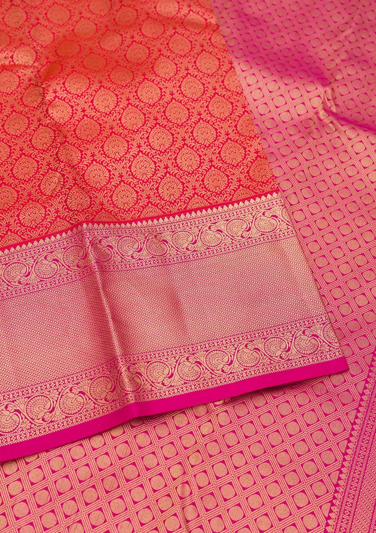 Orange Zariwork Pure Silk Saree-Koskii