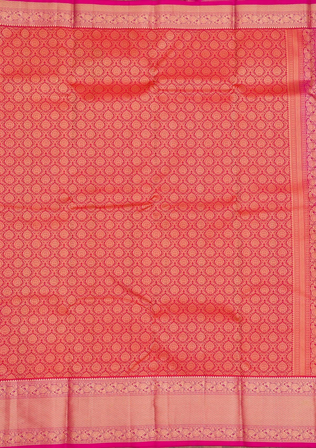 Orange Zariwork Pure Silk Saree-Koskii