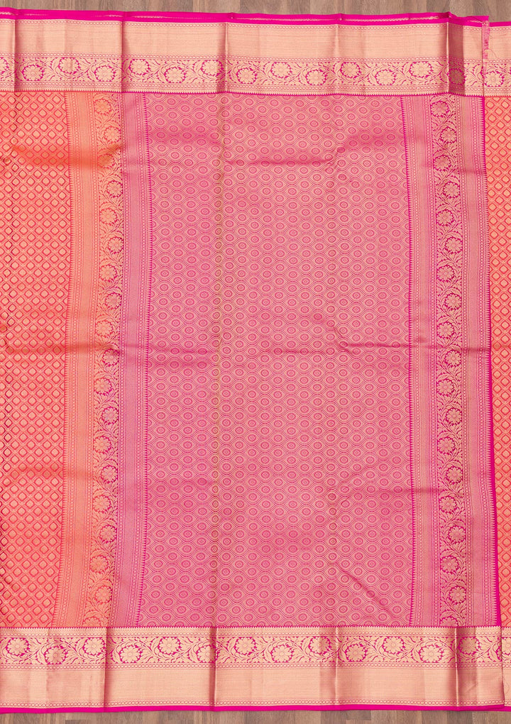 Orange Zariwork Pure Silk Saree-Koskii