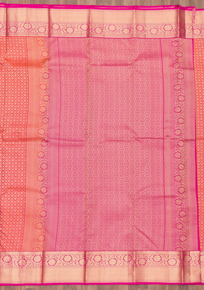 Orange Zariwork Pure Silk Saree-Koskii