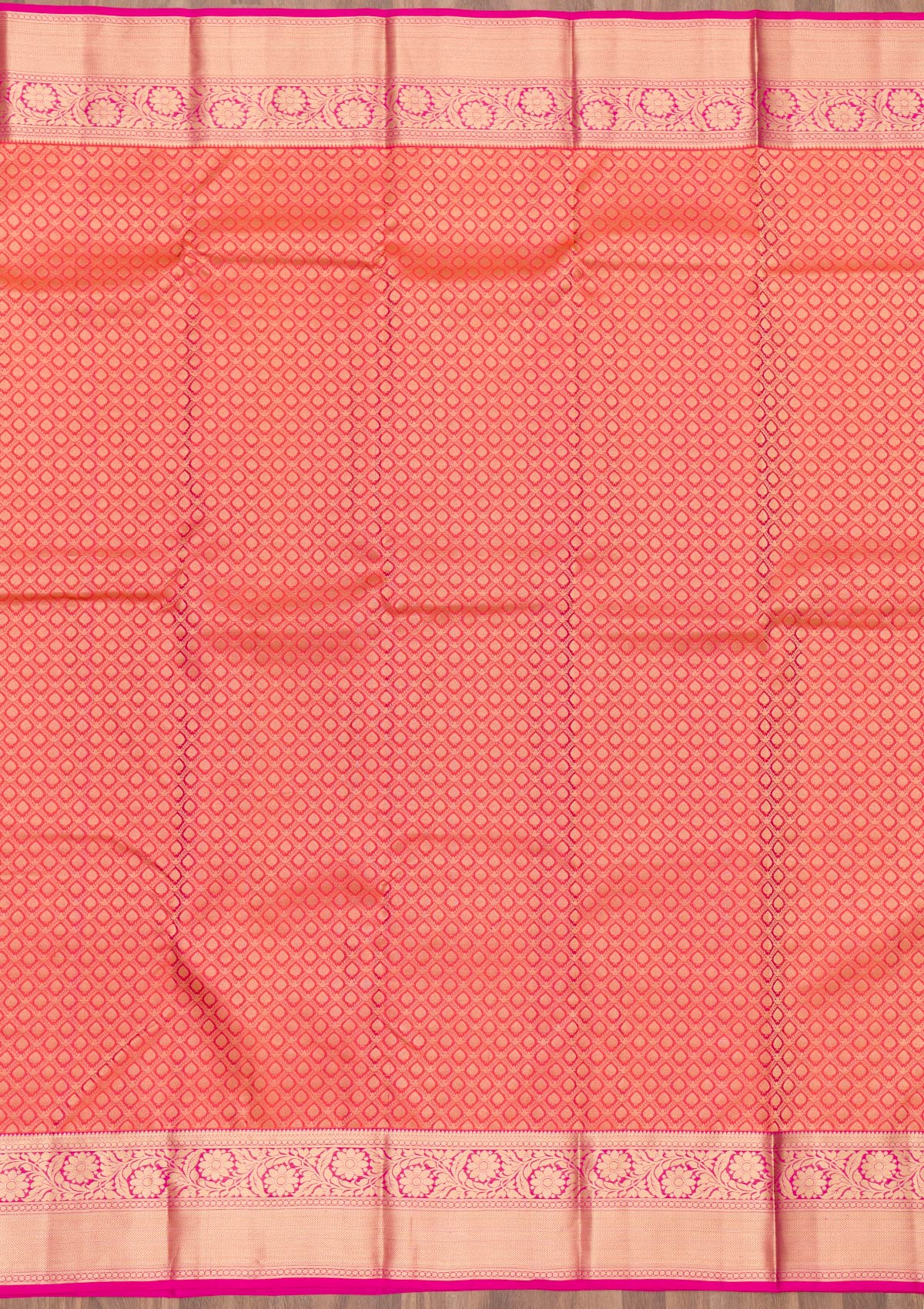 Orange Zariwork Pure Silk Saree-Koskii