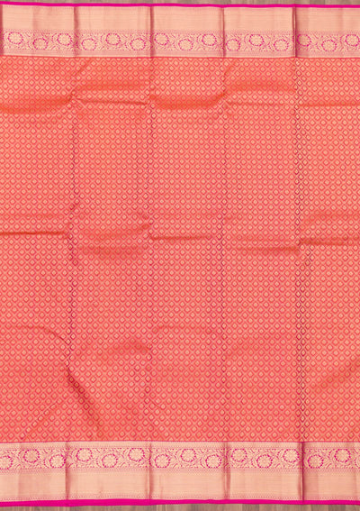 Orange Zariwork Pure Silk Saree-Koskii