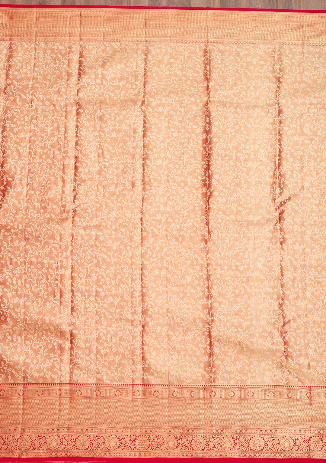 Orange Zariwork Pure Silk Saree-Koskii